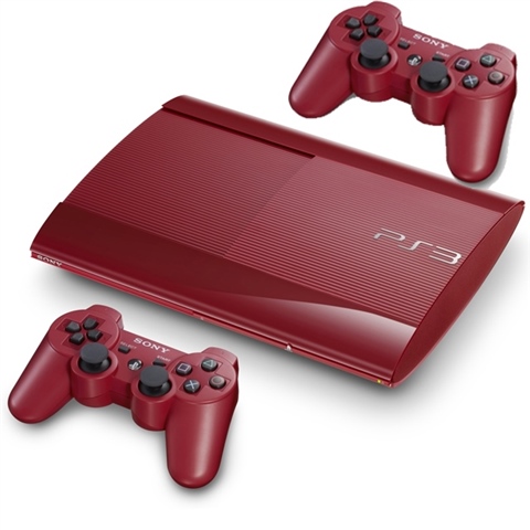 PS3 Super Slim Console 500GB Red 2Pads Discounted